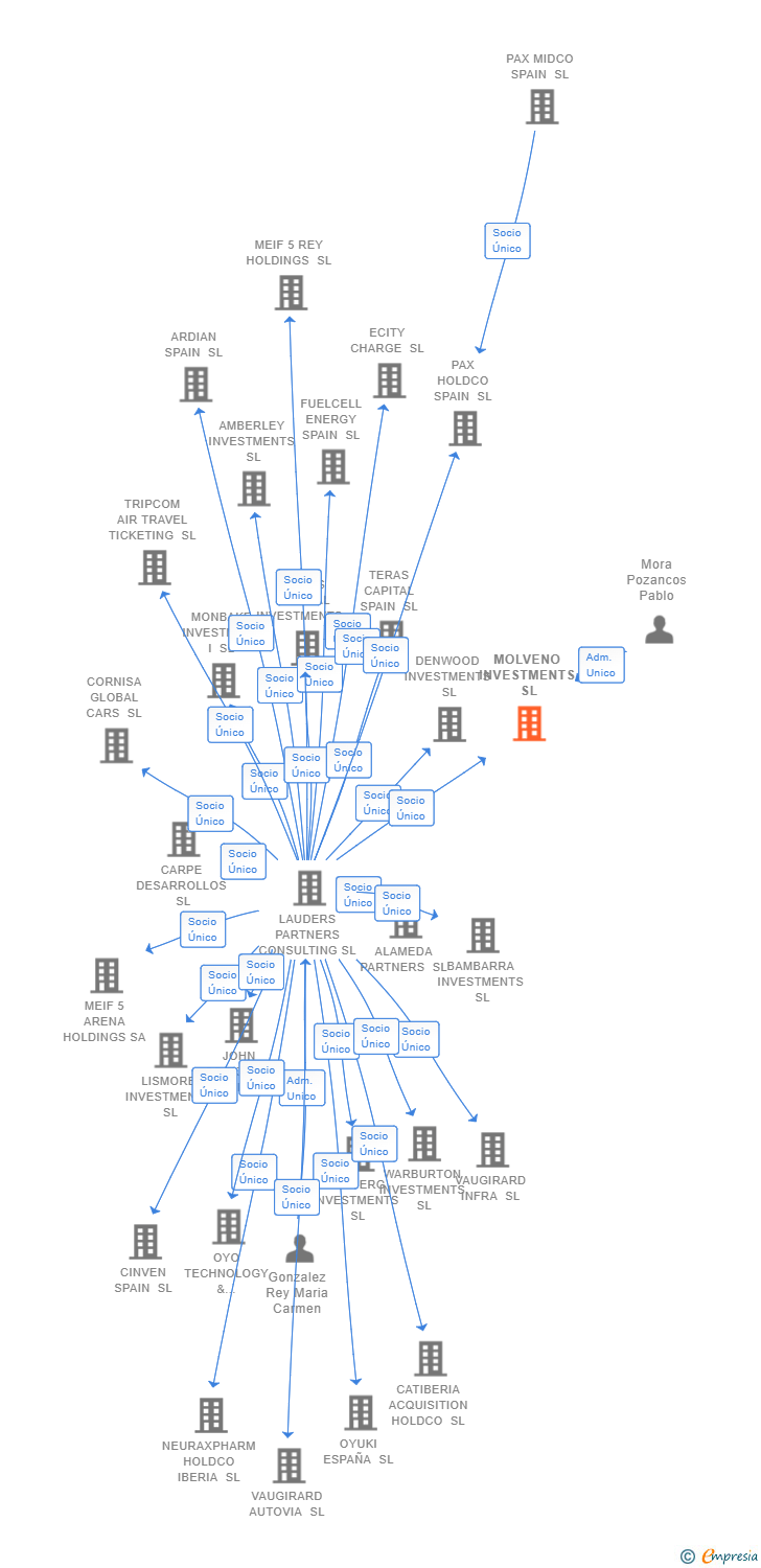 Vinculaciones societarias de MOLVENO INVESTMENTS SL
