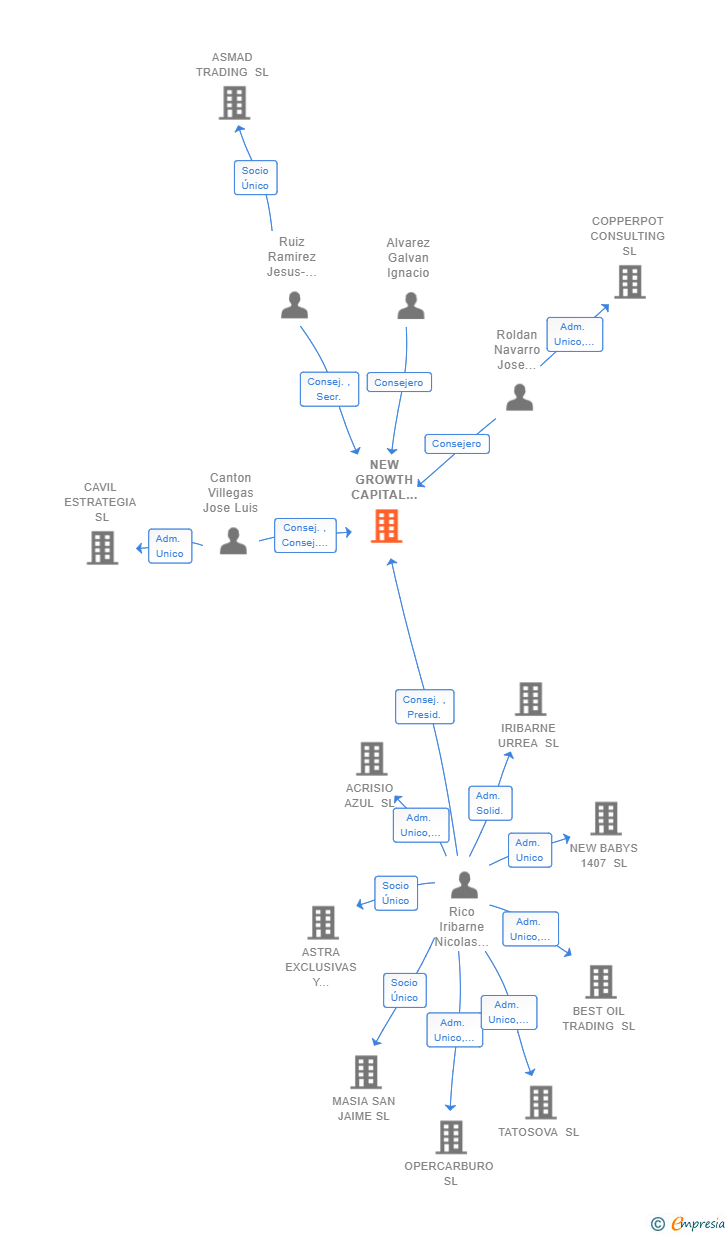 Vinculaciones societarias de NEW GROWTH CAPITAL SA