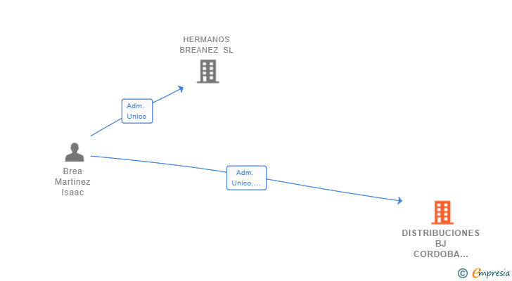 Vinculaciones societarias de DISTRIBUCIONES BJ CORDOBA 2023 SL