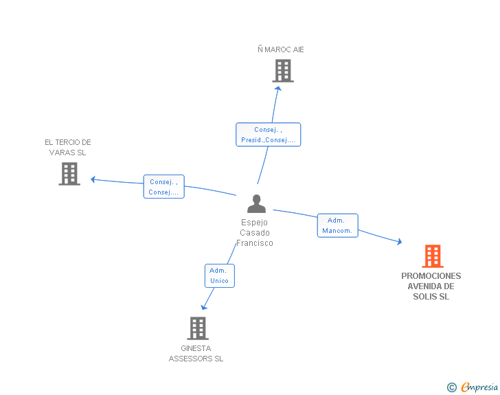 Vinculaciones societarias de PROMOCIONES AVENIDA DE SOLIS SL