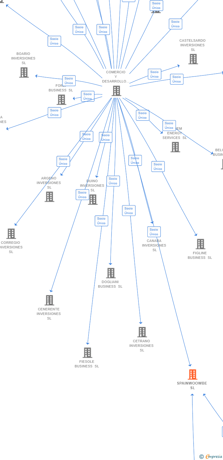 Vinculaciones societarias de SPAINWOOWBE SL