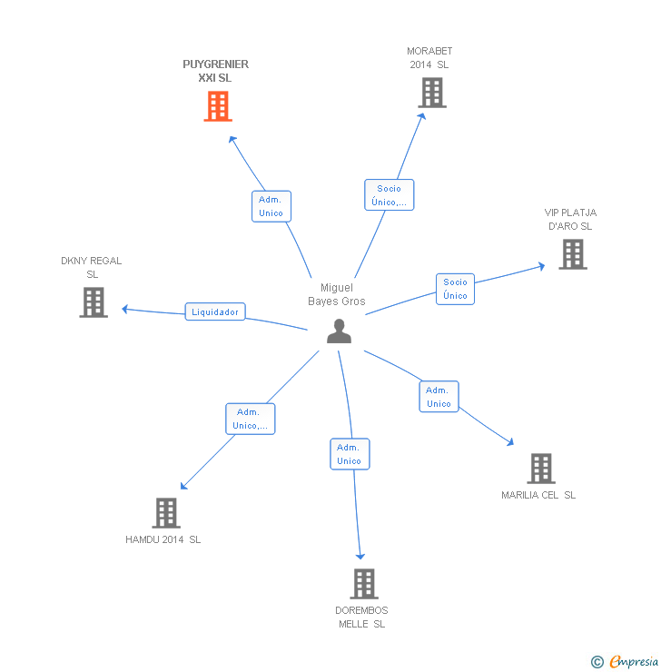 Vinculaciones societarias de PUYGRENIER XXI SL