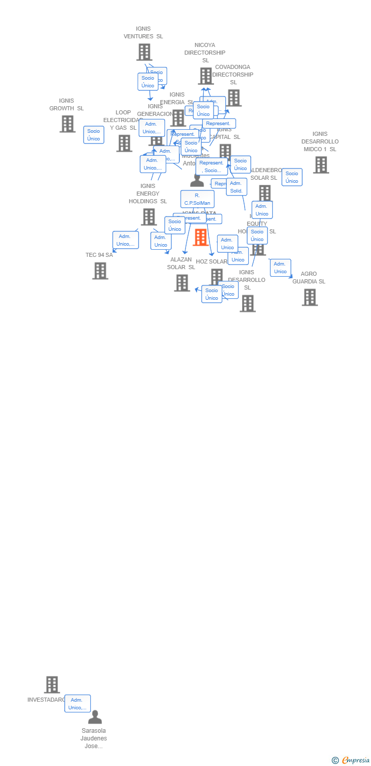 Vinculaciones societarias de IGNIS DATA SIGMA SL