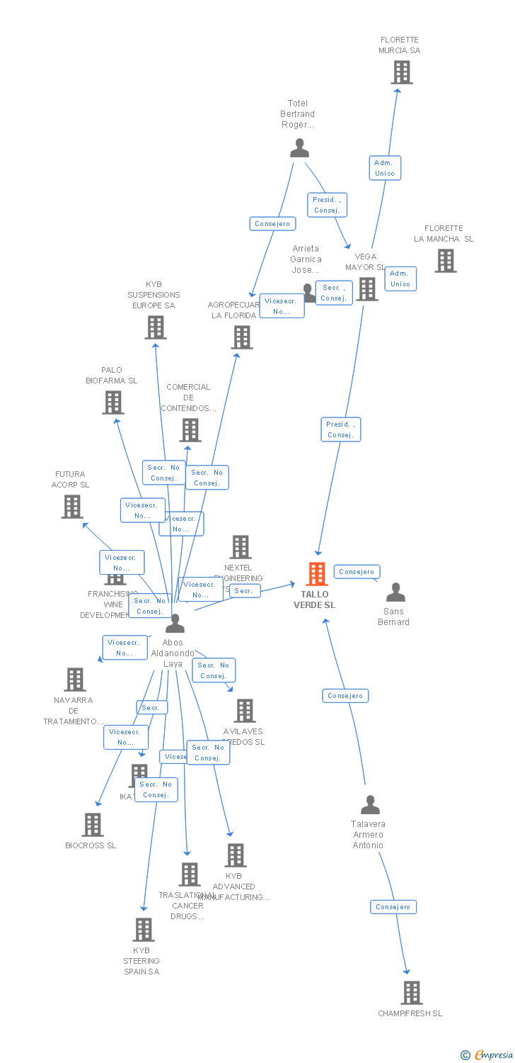 Vinculaciones societarias de TALLO VERDE SL