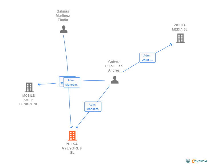 Vinculaciones societarias de PULSA ASESORES SL