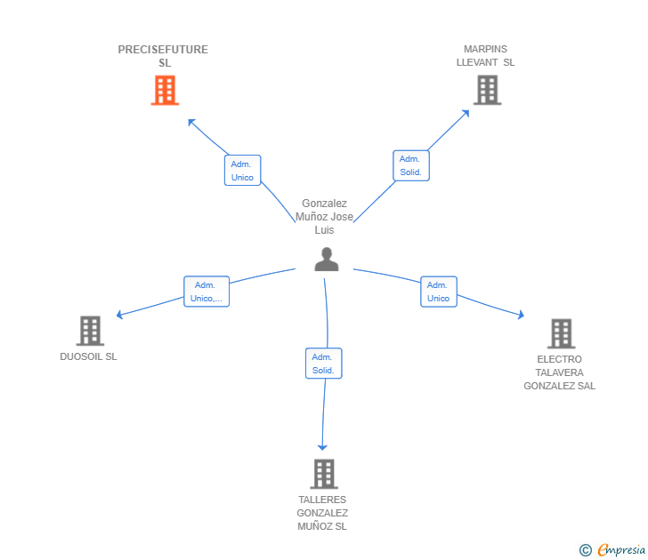 Vinculaciones societarias de PRECISEFUTURE SL