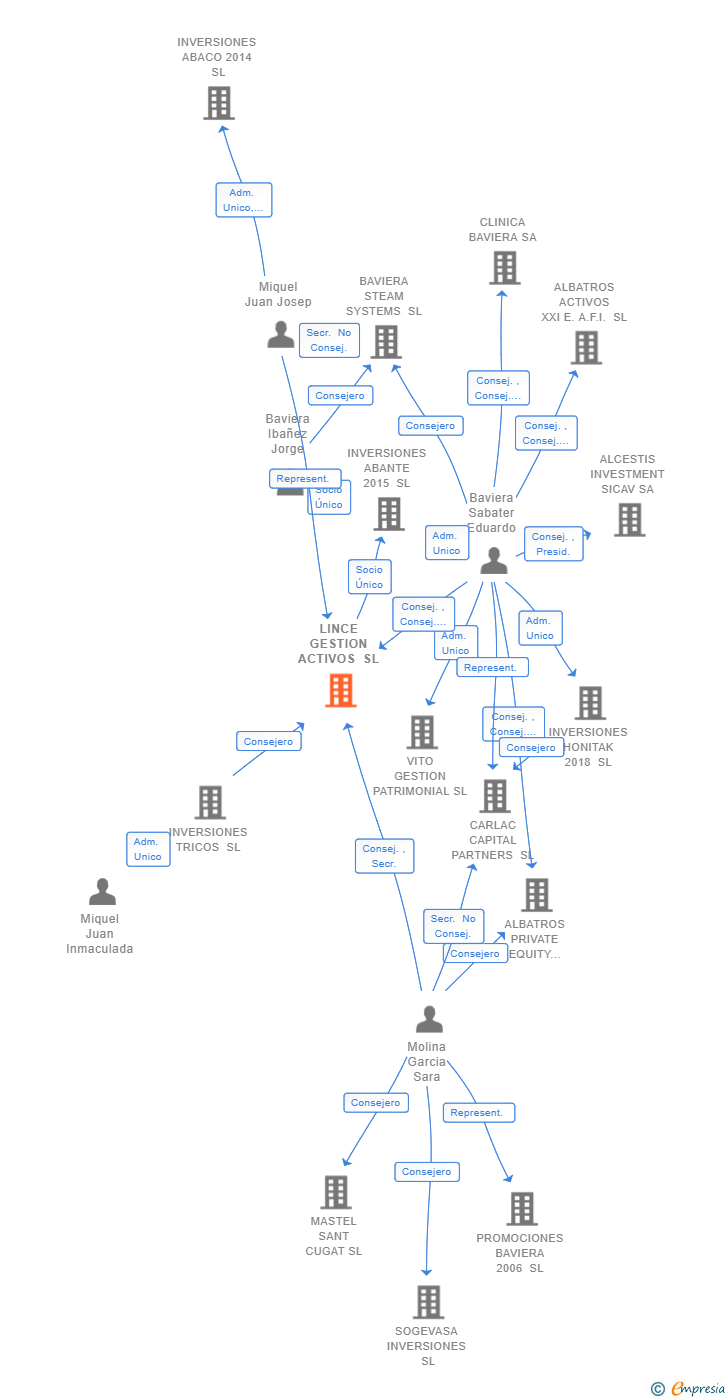 Vinculaciones societarias de LINCE GESTION ACTIVOS SL