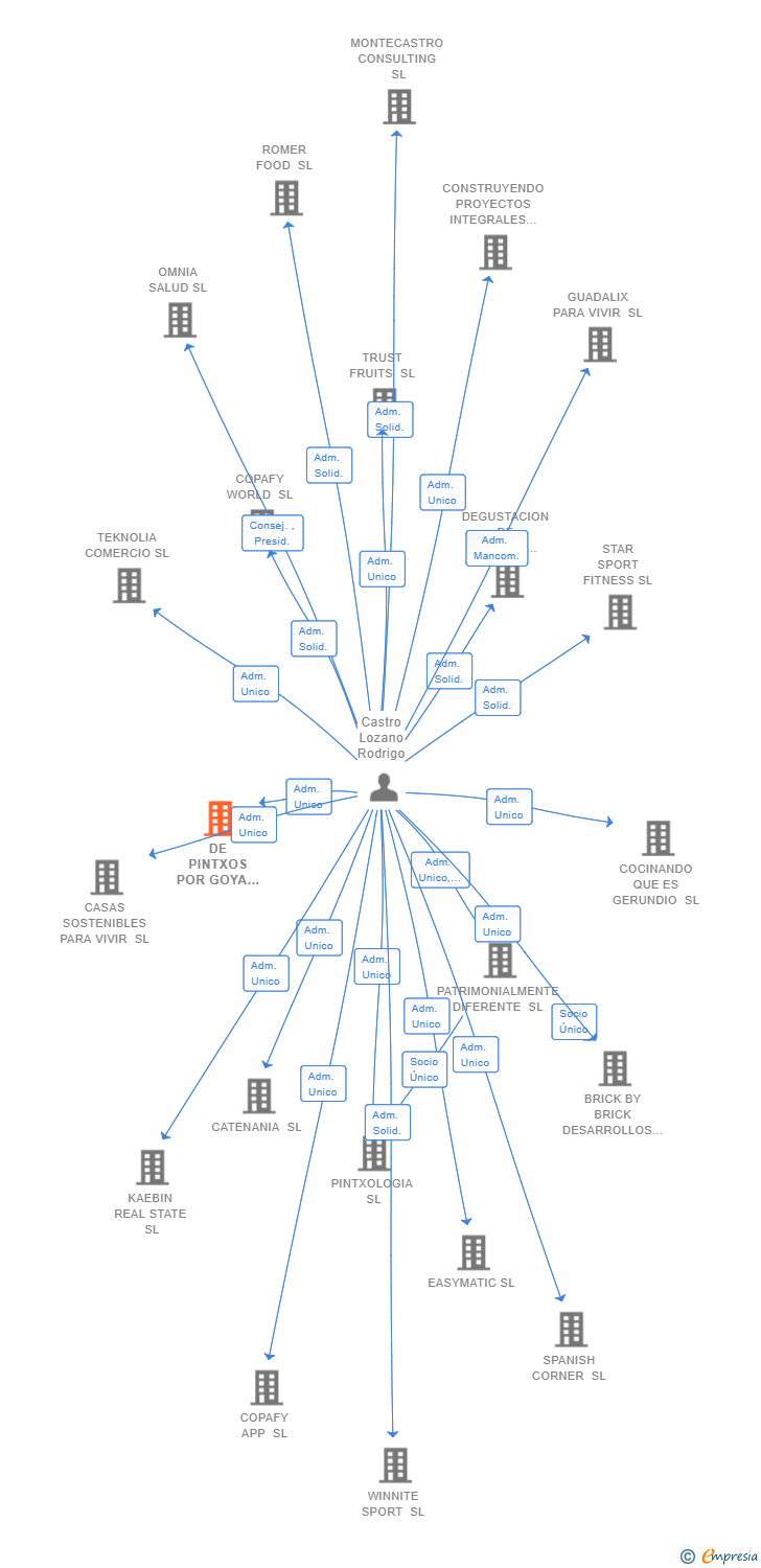 Vinculaciones societarias de DE PINTXOS POR GOYA SL