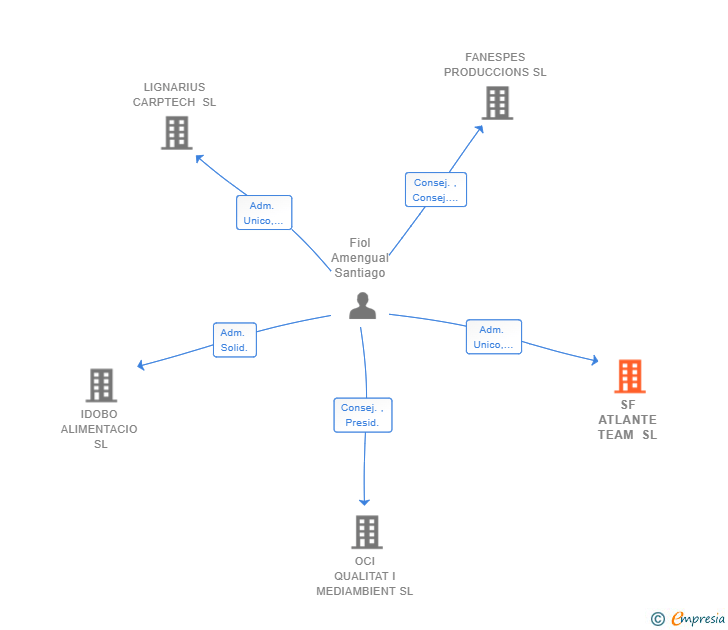 Vinculaciones societarias de SF ATLANTE TEAM SL