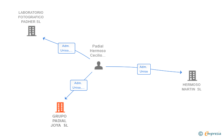 Vinculaciones societarias de GRUPO PADIAL JOYA SL