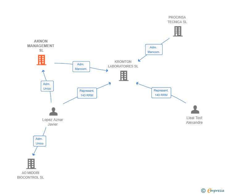 Vinculaciones societarias de AKNON MANAGEMENT SL