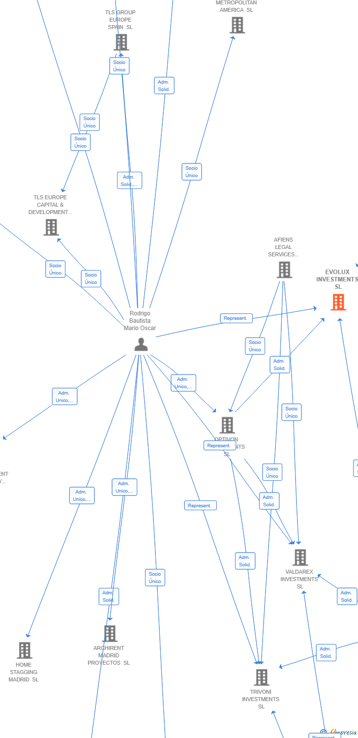 Vinculaciones societarias de EVOLUX INVESTMENTS SL