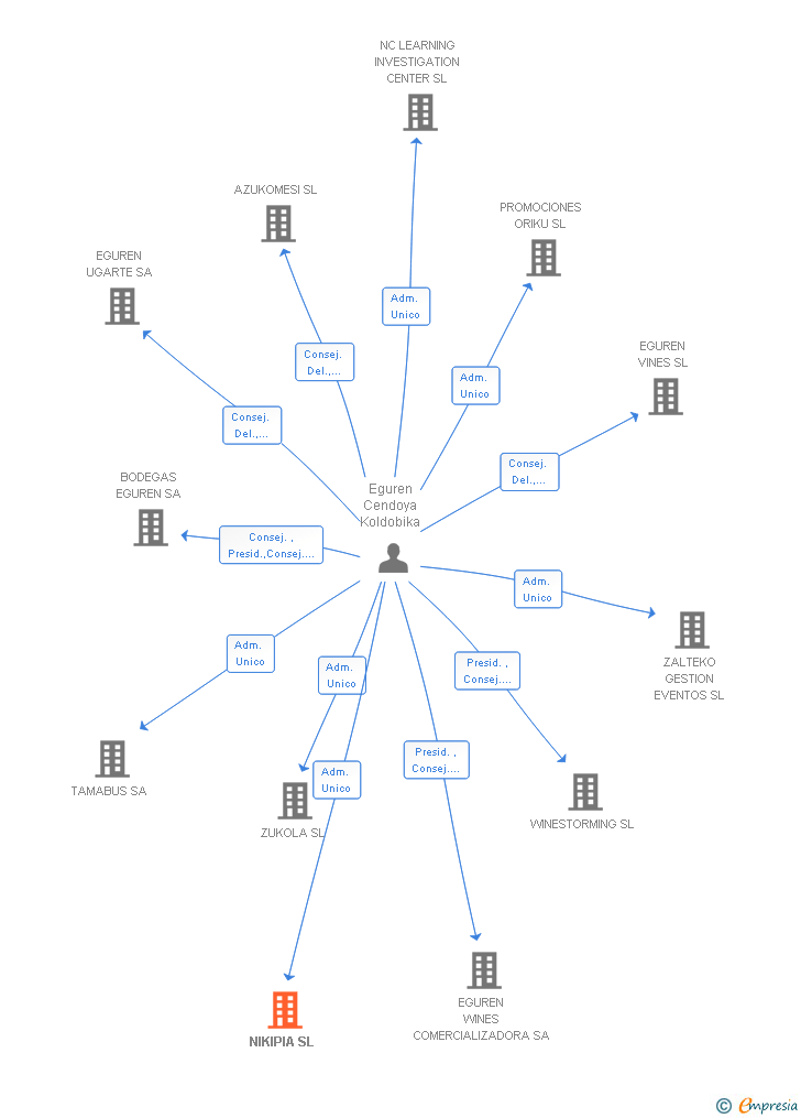 Vinculaciones societarias de NIKIPIA SL