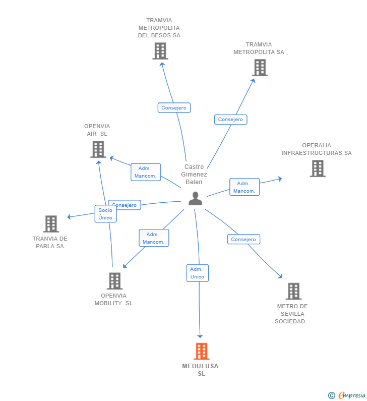 Vinculaciones societarias de MEDULUSA SL