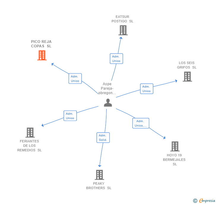 Vinculaciones societarias de PICO REJA COPAS SL