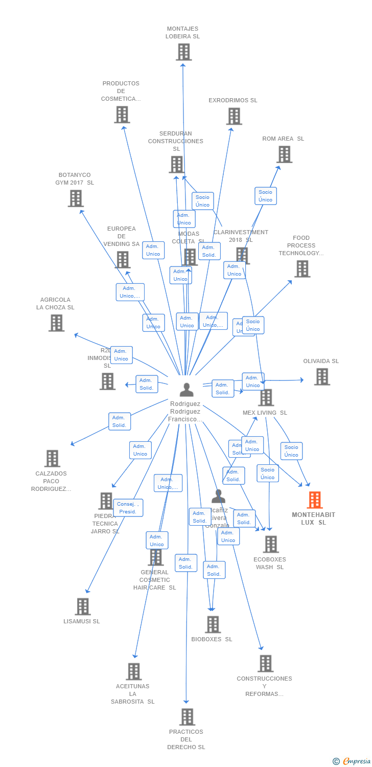Vinculaciones societarias de MONTEHABIT LUX SL