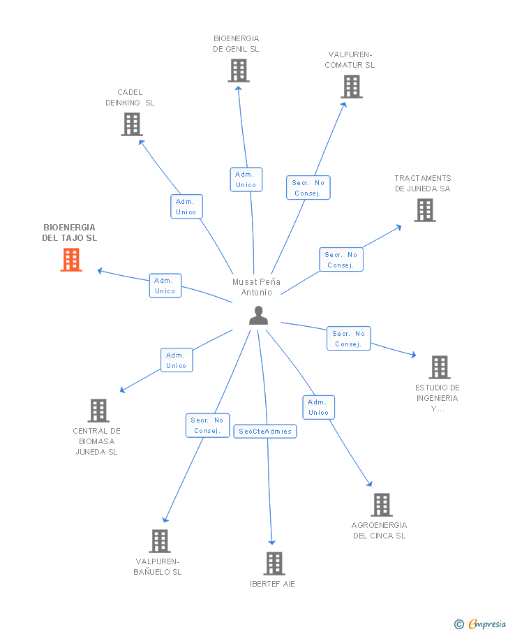 Vinculaciones societarias de BIOENERGIA DEL TAJO SL