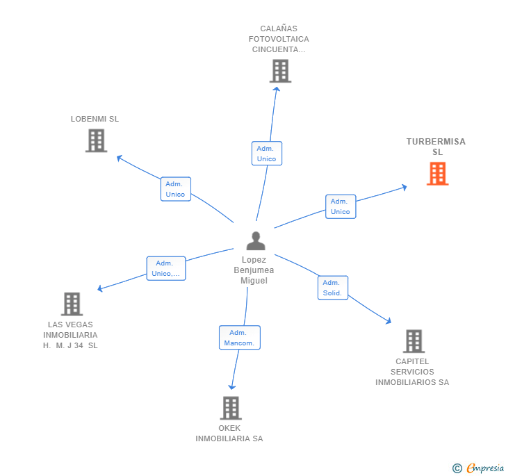 Vinculaciones societarias de TURBERMISA SL