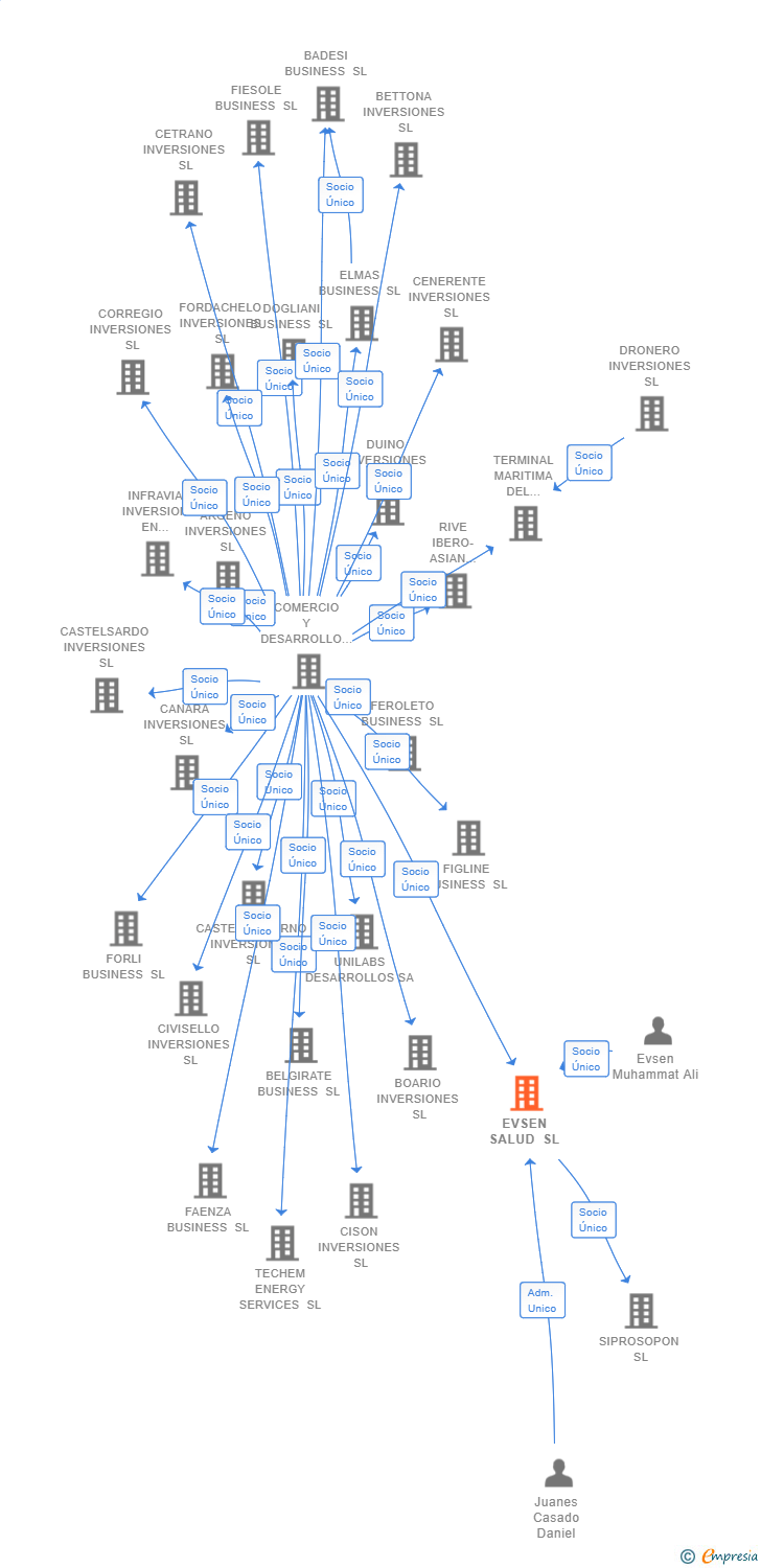 Vinculaciones societarias de EVSEN SALUD SL