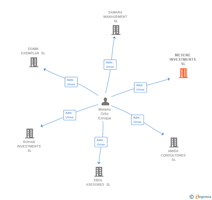Vinculaciones societarias de MESENE INVESTMENTS SL (EXTINGUIDA)