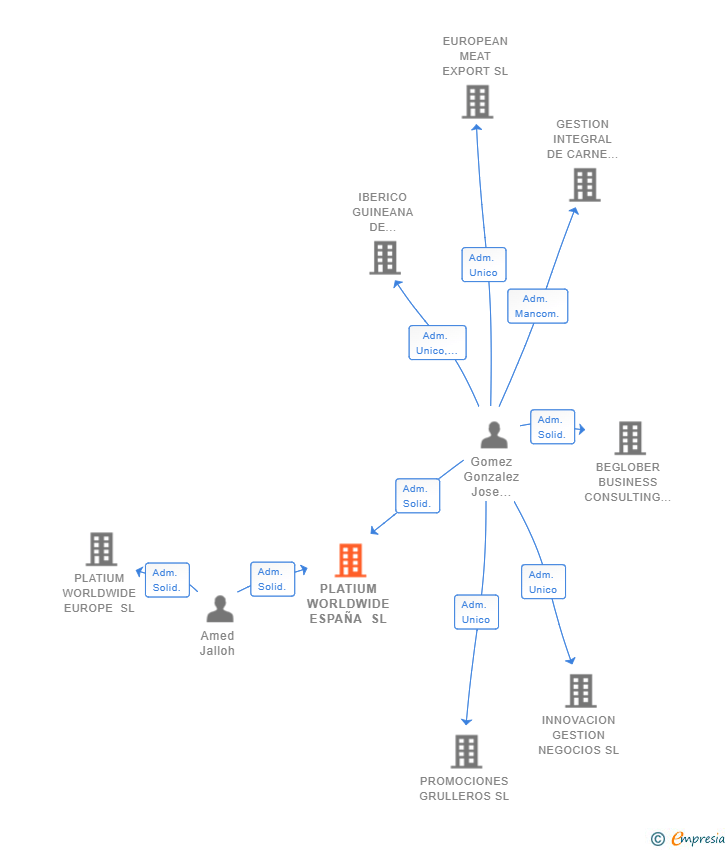 Vinculaciones societarias de PLATIUM WORLDWIDE ESPAÑA SL