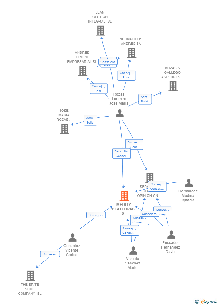 Vinculaciones societarias de MEDITY PLATFORMS SL
