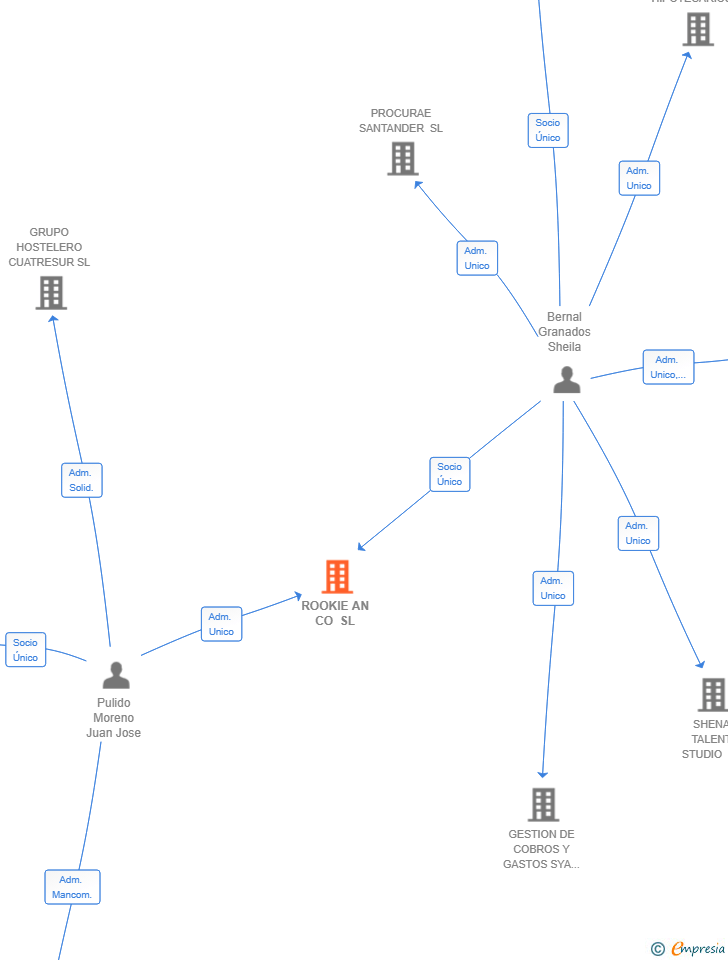 Vinculaciones societarias de ROOKIE AN CO SL