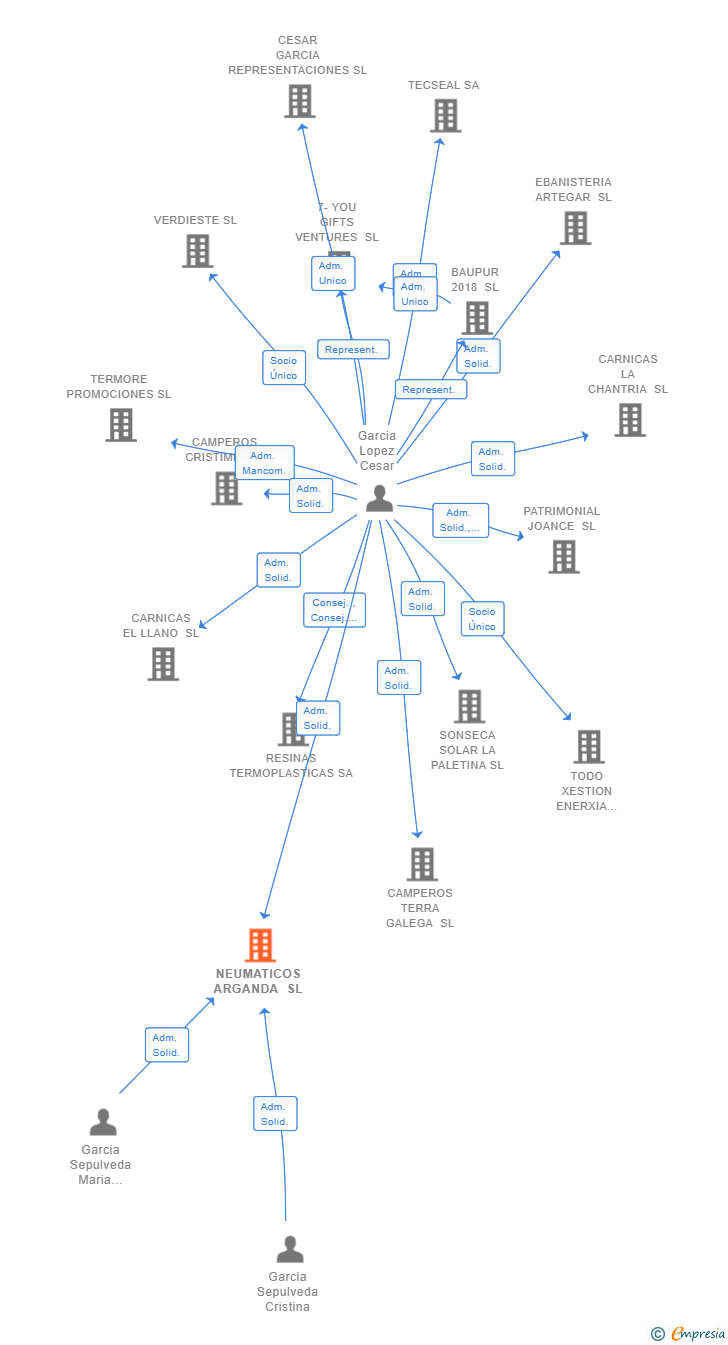 Vinculaciones societarias de NEUMATICOS ARGANDA SL