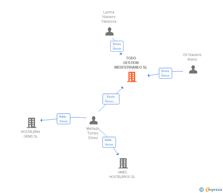 Vinculaciones societarias de TODO GESTION MEDITERRANEO SL