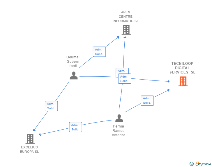Vinculaciones societarias de TECNILOOP DIGITAL SERVICES SL