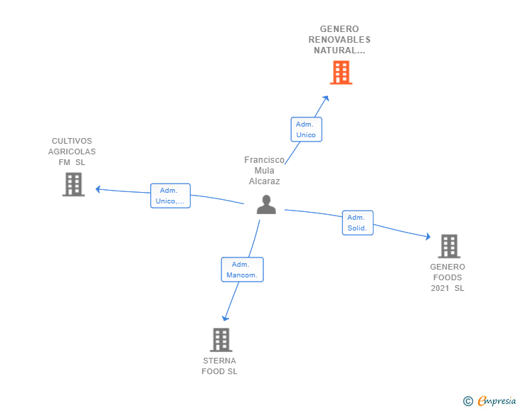 Vinculaciones societarias de GENERO RENOVABLES NATURAL LIGHT SL
