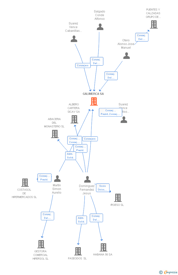 Vinculaciones societarias de GALIMERCA SA