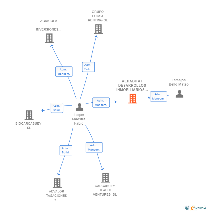Vinculaciones societarias de AEHABITAT DESARROLLOS INMOBILIARIOS SL