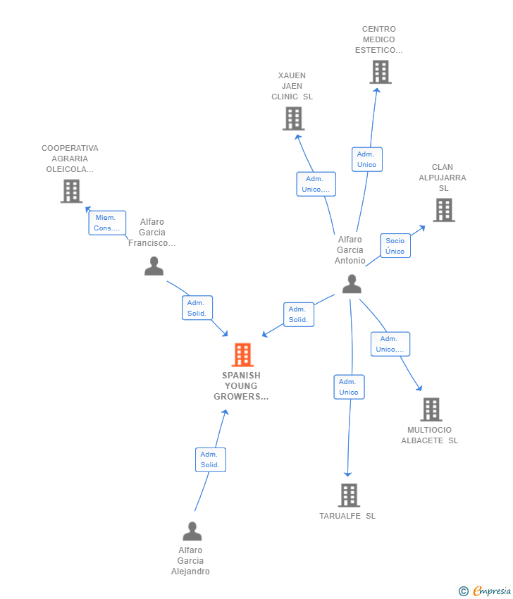 Vinculaciones societarias de SPANISH YOUNG GROWERS SL