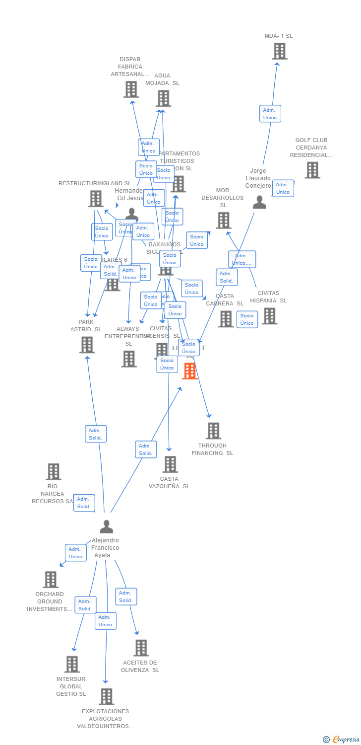 Vinculaciones societarias de LI TARGET SL