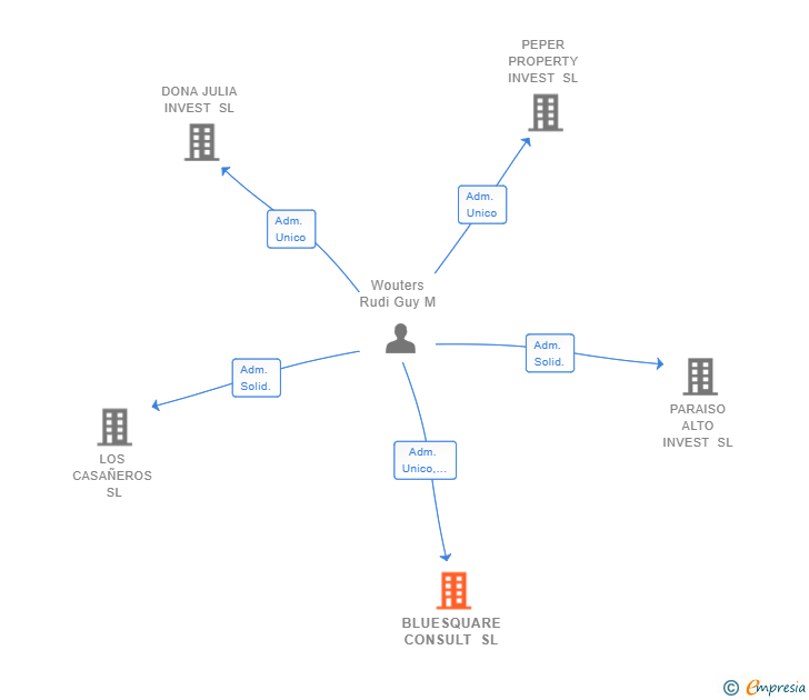 Vinculaciones societarias de BLUESQUARE CONSULT SL