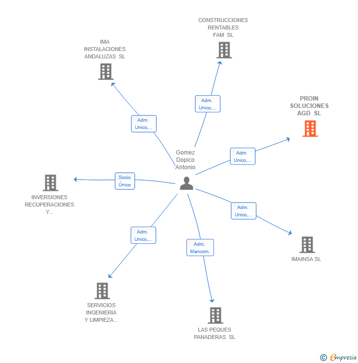 Vinculaciones societarias de PROIN SOLUCIONES AGD SL