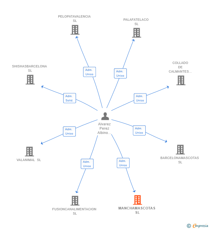 Vinculaciones societarias de MANCHAMASCOTAS SL