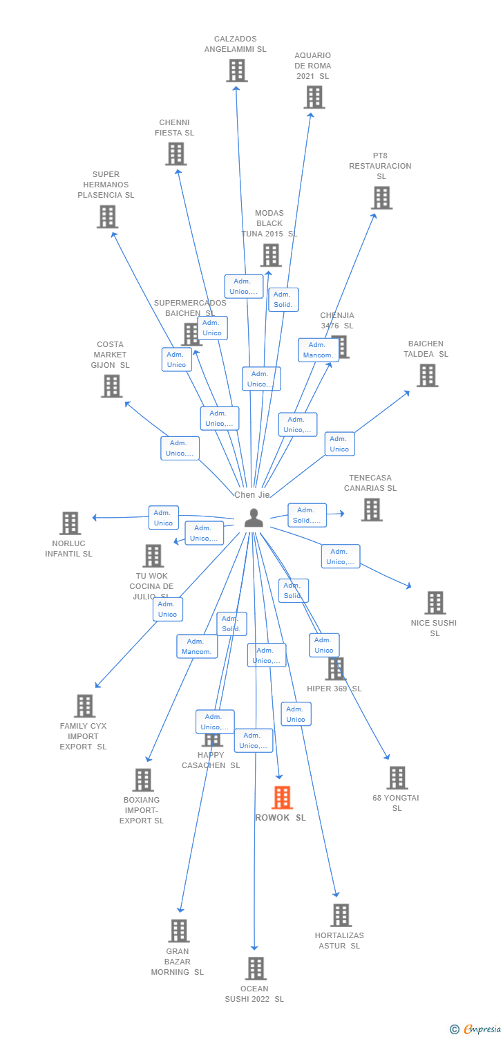 Vinculaciones societarias de ROWOK SL