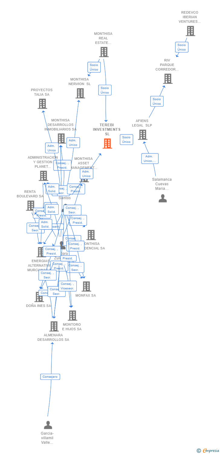 Vinculaciones societarias de TEREBI INVESTMENTS SL