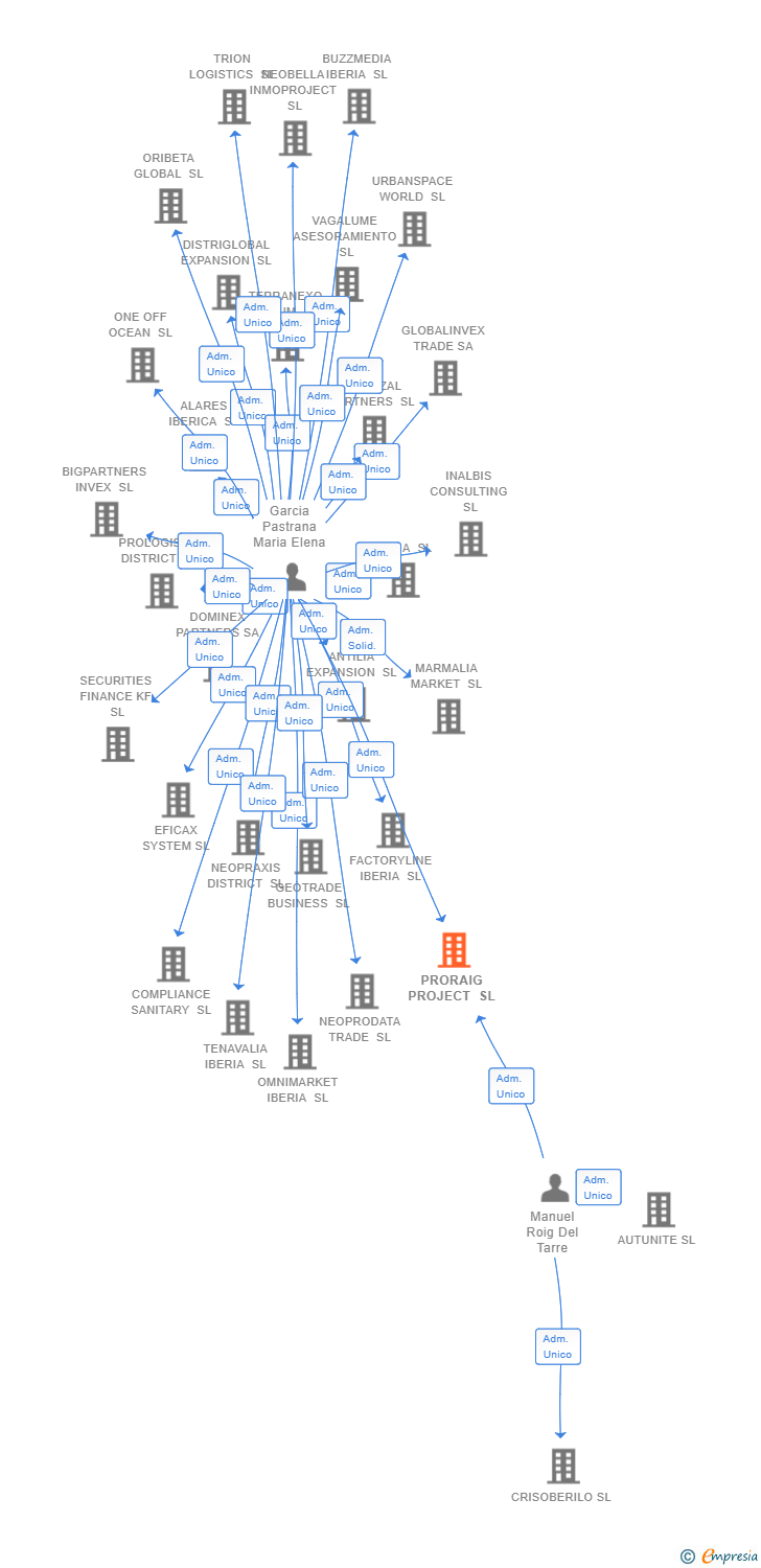 Vinculaciones societarias de PRORAIG PROJECT SL