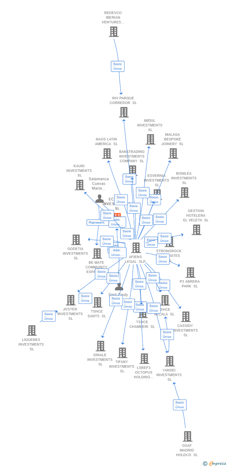 Vinculaciones societarias de ECRATY INVESTMENTS SL