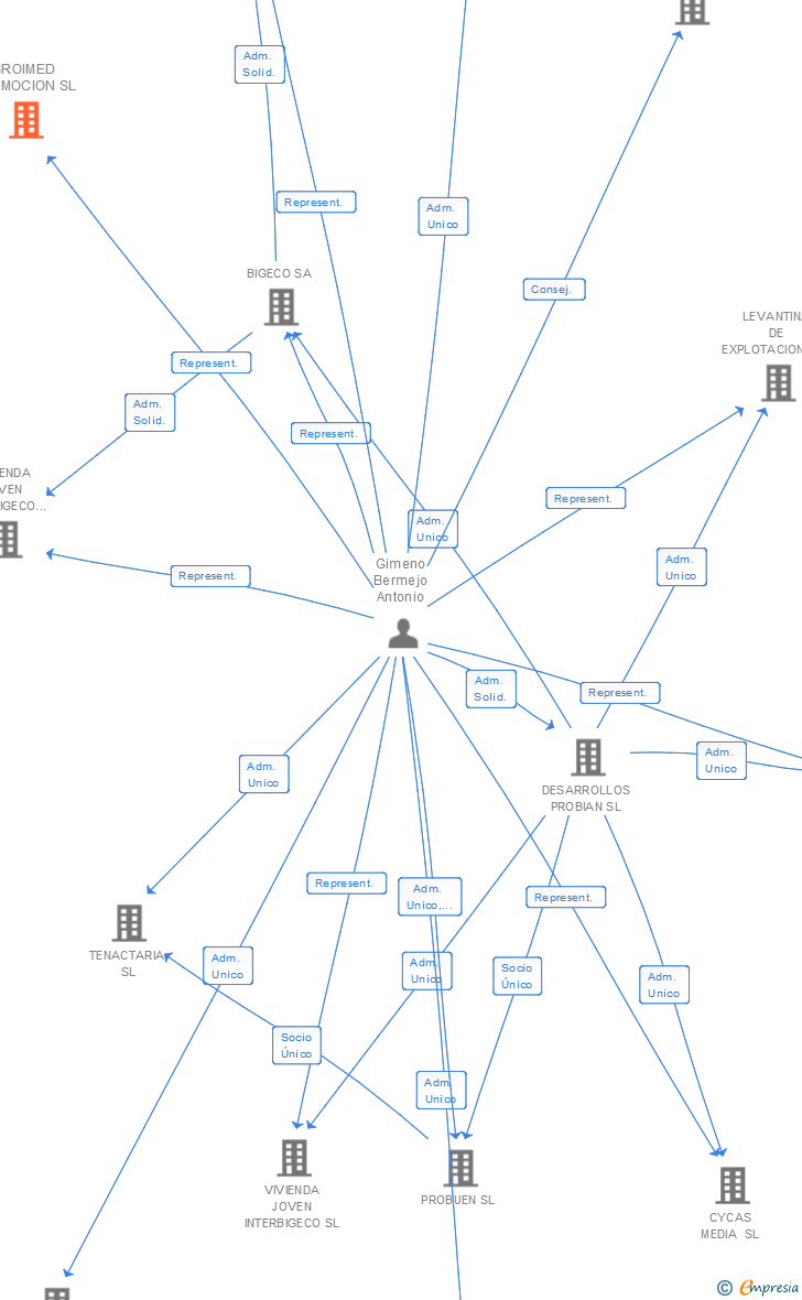 Vinculaciones societarias de BROIMED PROMOCION SL