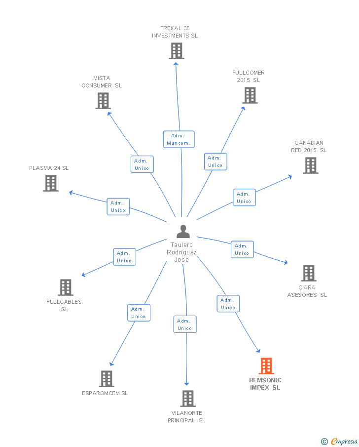Vinculaciones societarias de REMSONIC IMPEX SL