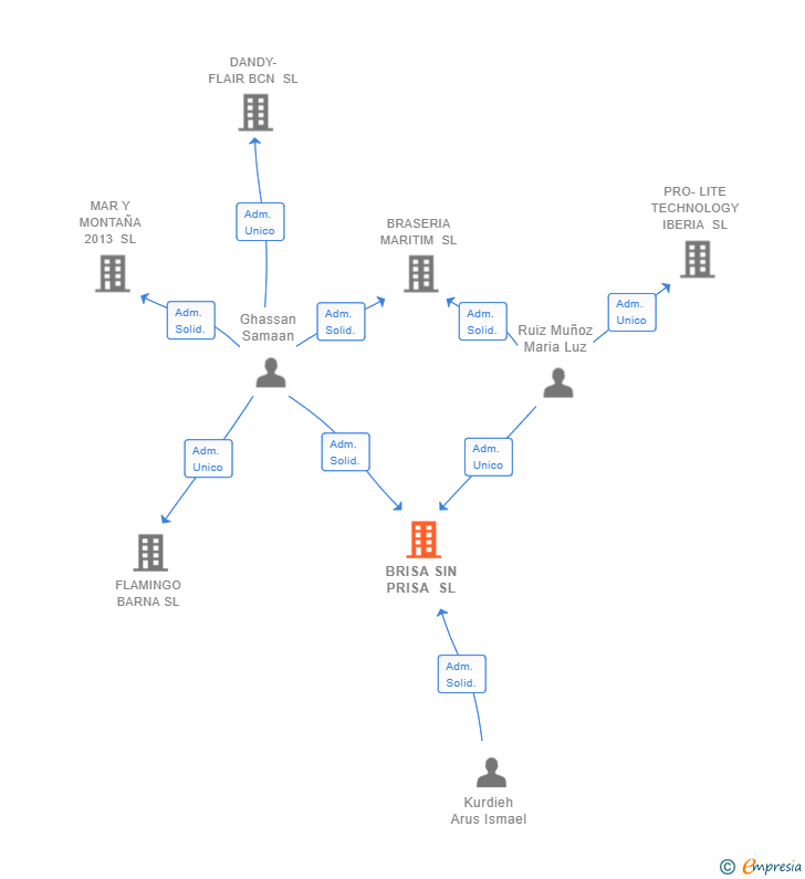 Vinculaciones societarias de BRISA SIN PRISA SL