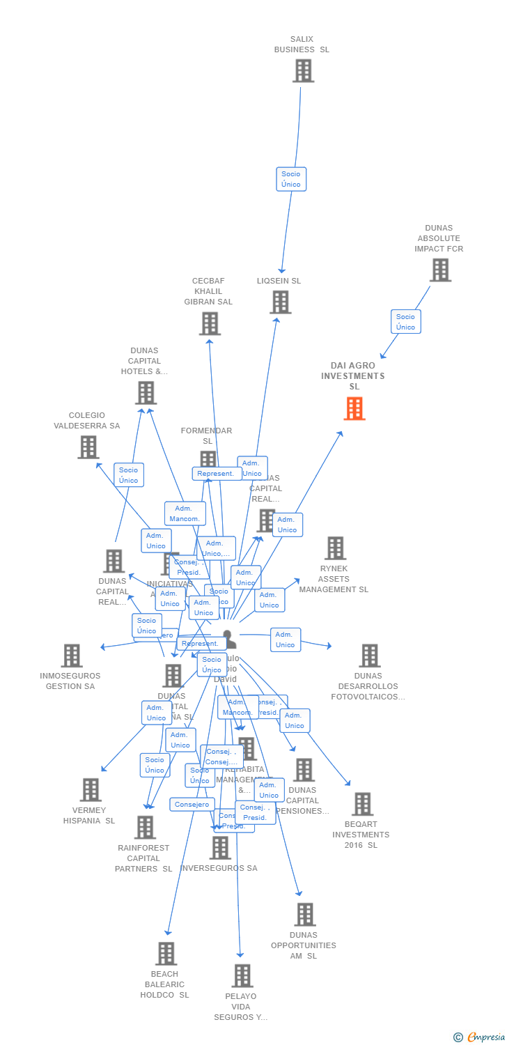 Vinculaciones societarias de DAI AGRO INVESTMENTS SL