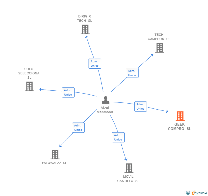 Vinculaciones societarias de GEEK COMPRO SL