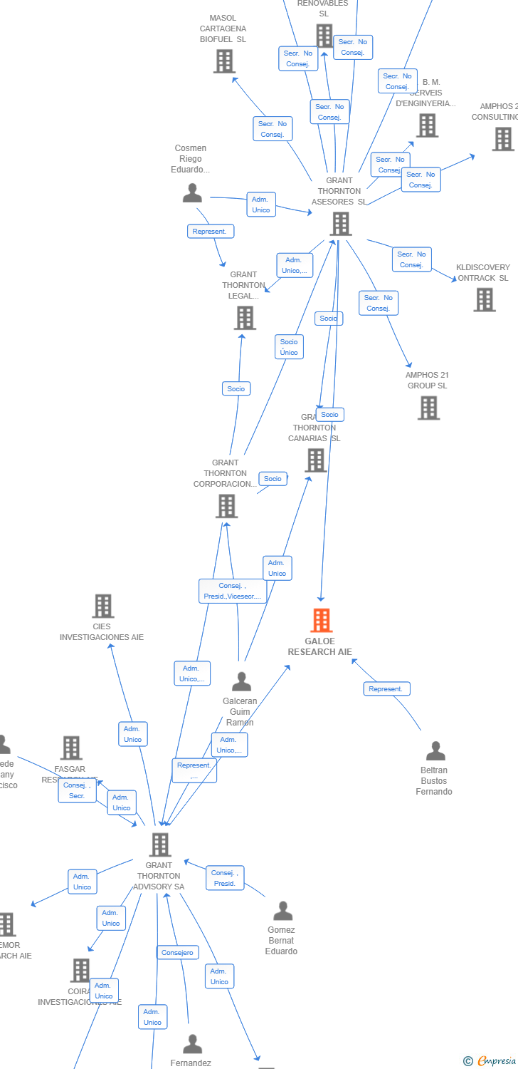 Vinculaciones societarias de GALOE RESEARCH AIE