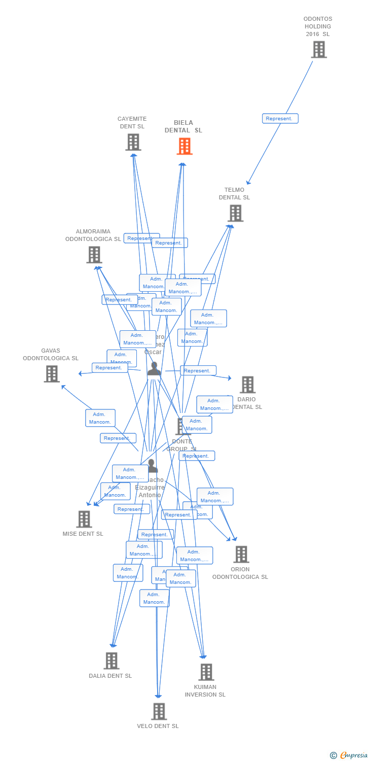 Vinculaciones societarias de BIELA DENTAL SL