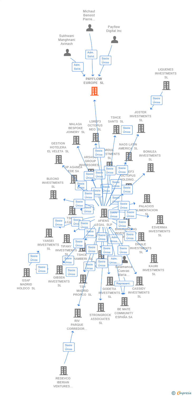 Vinculaciones societarias de PAYFLOW EUROPE SL